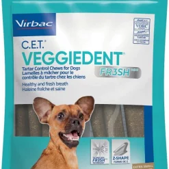 Virbac C.E.T. VeggieDent Fr3sh Dental Chews for X-Small Dogs, under 11 lbs