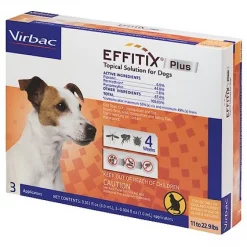 Virbac EFFITIX Flea & Tick Spot Treatment for Dogs, 11-22.9 lbs
