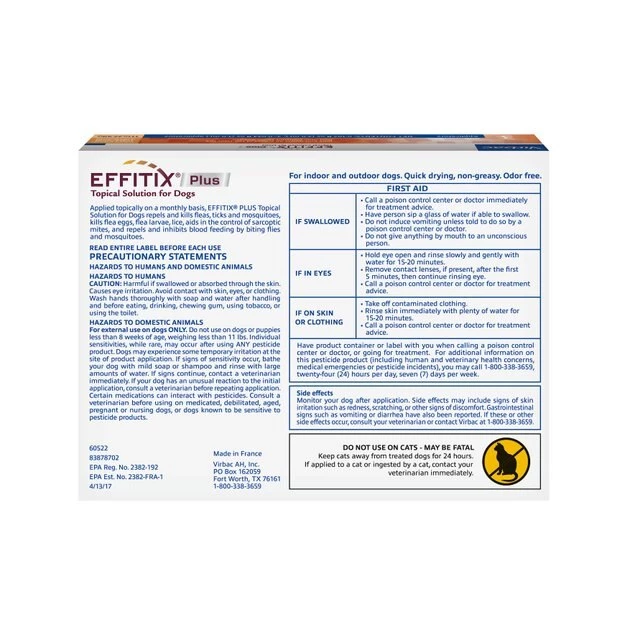 Virbac EFFITIX Flea & Tick Spot Treatment for Dogs, 11-22.9 lbs 4 Virbac EFFITIX Flea & Tick Spot Treatment for Dogs, 11-22.9 lbs - Image 2