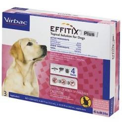 Virbac EFFITIX Flea & Tick Spot Treatment for Dogs, 45-88.9 lbs