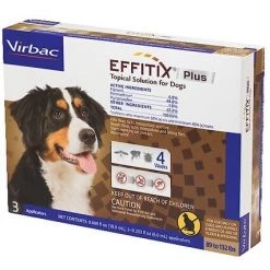 Virbac EFFITIX Flea & Tick Spot Treatment for Dogs, 89-132 lbs