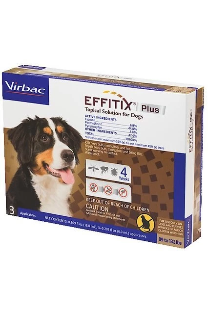 Virbac EFFITIX Flea & Tick Spot Treatment for Dogs, 89-132 lbs 3 Virbac EFFITIX Flea & Tick Spot Treatment for Dogs, 89-132 lbs