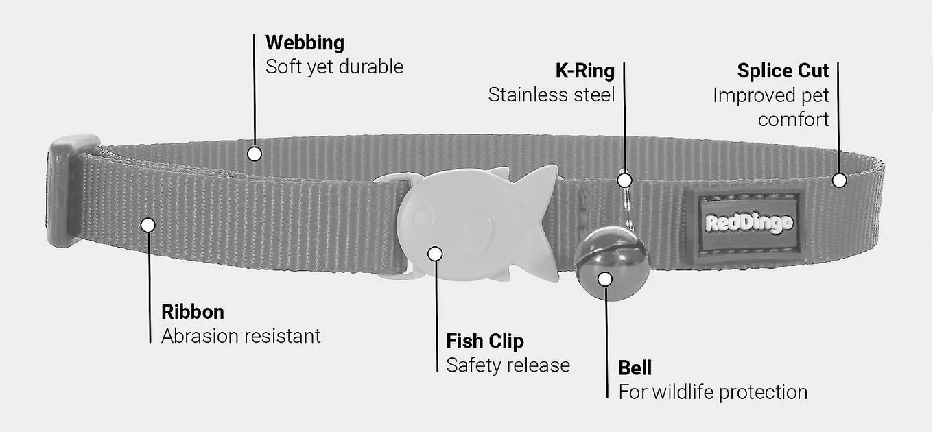 Red Dingo Daisy Chain Nylon Breakaway Cat Collar with Bell 4 Red Dingo Daisy Chain Nylon Breakaway Cat Collar with Bell - Image 2