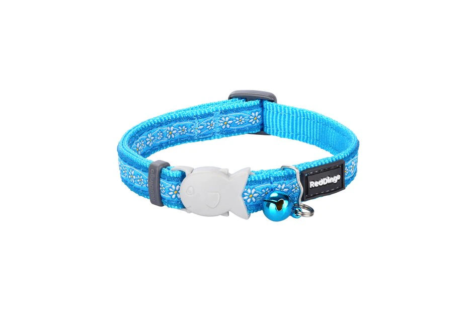 Red Dingo Daisy Chain Nylon Breakaway Cat Collar with Bell 5 Red Dingo Daisy Chain Nylon Breakaway Cat Collar with Bell - Image 3