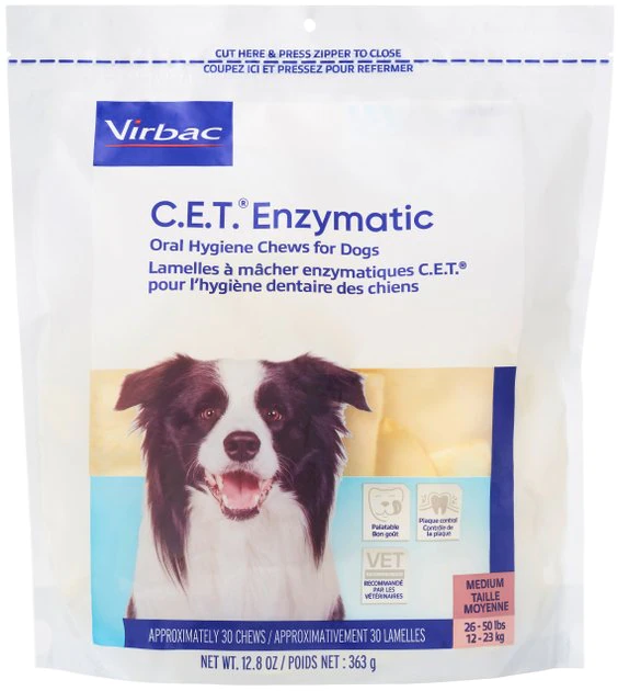 Virbac C.E.T. Enzymatic Dental Chews for Medium Dogs, 26-50 lbs 3 Virbac C.E.T. Enzymatic Dental Chews for Medium Dogs, 26-50 lbs