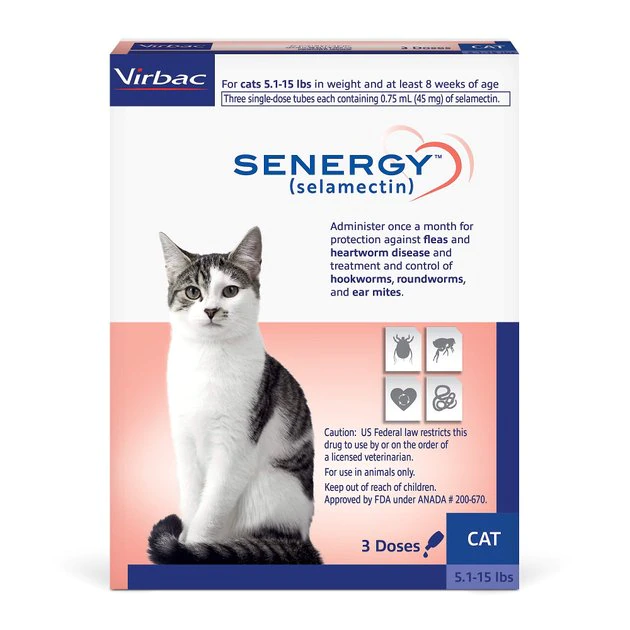 Senergy Topical Solution for Cats, 5.1-15 lbs, (Blue Box) 3 Senergy Topical Solution for Cats, 5.1-15 lbs, (Blue Box)