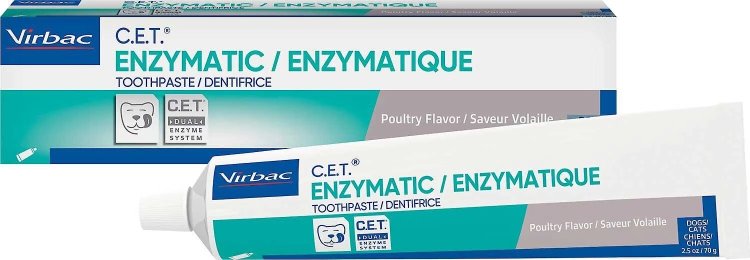 Virbac C.E.T. Enzymatic Dog & Cat Poultry Flavor Toothpaste, 70 gram & Virbac C.E.T. Pet Toothbrush, Color Varies 4 Virbac C.E.T. Enzymatic Dog & Cat Poultry Flavor Toothpaste, 70 gram & Virbac C.E.T. Pet Toothbrush, Color Varies - Image 2