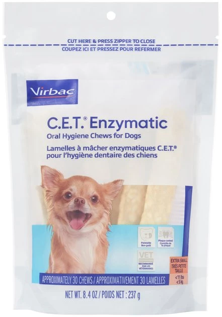 Virbac C.E.T. VeggieDent Fr3sh Tartar Control Dog Chews, Extra Small, 30 count & Virbac C.E.T. Enzymatic Oral Hygiene Dental Dog Chews, X-Small 5 Virbac C.E.T. VeggieDent Fr3sh Tartar Control Dog Chews, Extra Small, 30 count & Virbac C.E.T. Enzymatic Oral Hygiene Dental Dog Chews, X-Small - Image 3