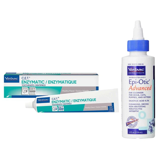 Virbac Epi-Otic Advanced Ear Cleaner for Dogs & Cats, 4-oz bottle & Virbac C.E.T. Enzymatic Dog & Cat Poultry Flavor Toothpaste, 70 gram 3 Virbac Epi-Otic Advanced Ear Cleaner for Dogs & Cats, 4-oz bottle & Virbac C.E.T. Enzymatic Dog & Cat Poultry Flavor Toothpaste, 70 gram