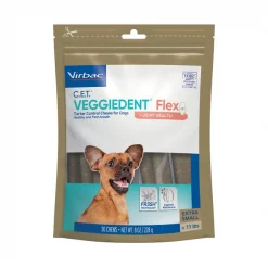 Virbac C.E.T. VeggieDent Flex + Joint Health Dental Chews for X-Small Dogs, under 11 lbs