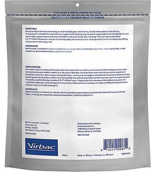 Virbac C.E.T. HEXtra Dental Chews for X-Large Dogs, over 51 lbs 4 Virbac C.E.T. HEXtra Dental Chews for X-Large Dogs, over 51 lbs - Image 2