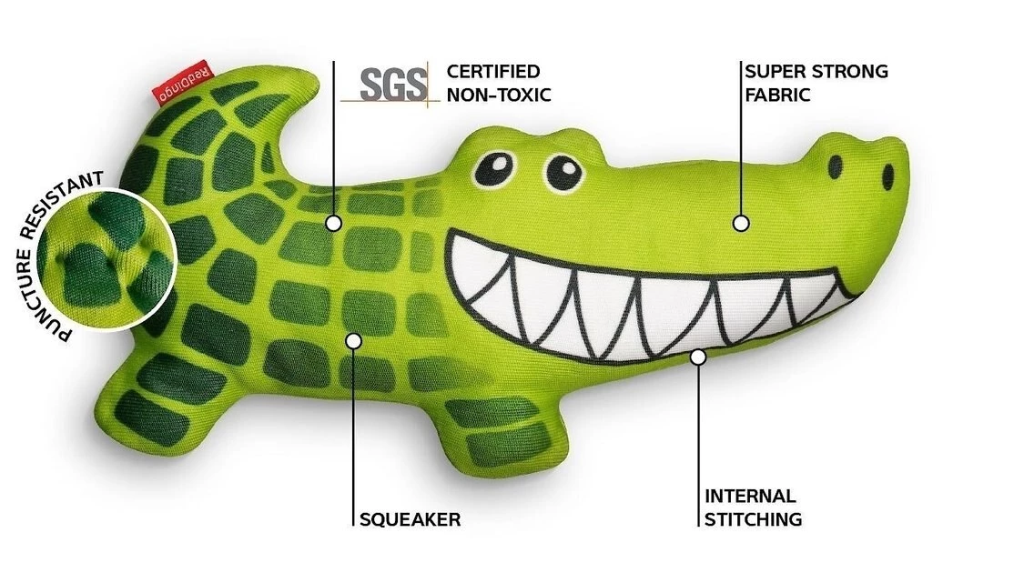 Red Dingo DURABLES Steve the Shark Squeaky Soft Dog Toy 7 Red Dingo DURABLES Steve the Shark Squeaky Soft Dog Toy - Image 5