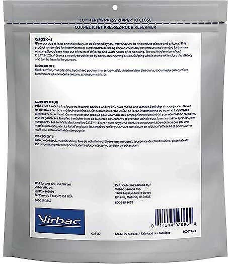 Virbac C.E.T. HEXtra Premium Dental Chews + Enzymatic Poultry Flavor Toothpaste for Dogs 5 Virbac C.E.T. HEXtra Premium Dental Chews + Enzymatic Poultry Flavor Toothpaste for Dogs - Image 3