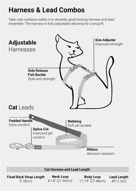 Red Dingo Classic Nylon Cat Harness & Leash 4 Red Dingo Classic Nylon Cat Harness & Leash - Image 2