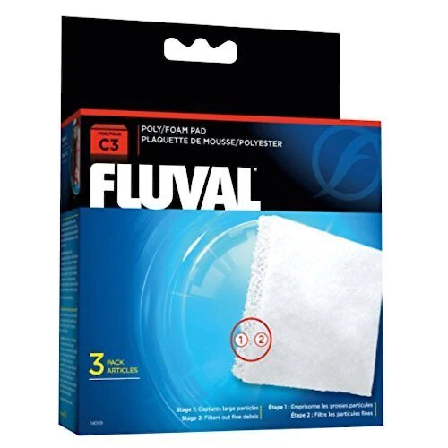 Fluval C3 Poly/Foam Pad Filter Media 3 Fluval C3 Poly/Foam Pad Filter Media