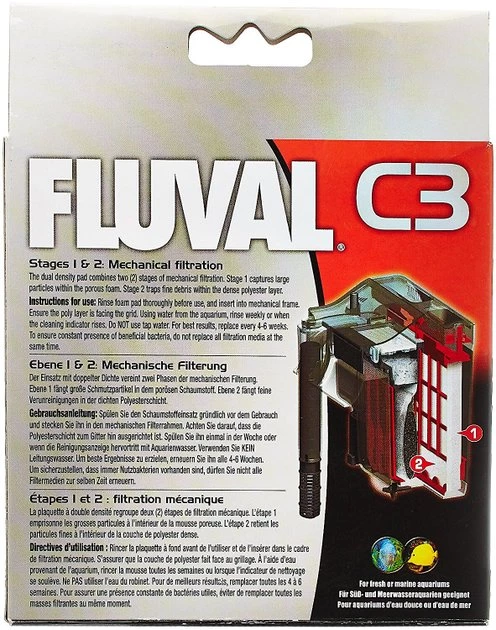 Fluval C3 Poly/Foam Pad Filter Media 4 Fluval C3 Poly/Foam Pad Filter Media - Image 2